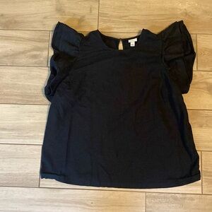 Black short sleeve with ruffles